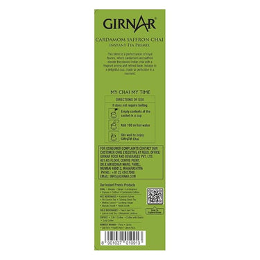 GIRNAR- Instant Premix Tea With Cardamom - Saffron -10 Sachets